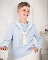 Niño con traje de marinero de comunión azul celeste de La Cuna Comuniones